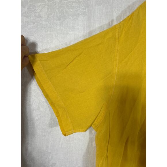 Cutter & Buck Button Up 4XB Yellow 100% Linen Short Sleeve - Picture 4 of 12